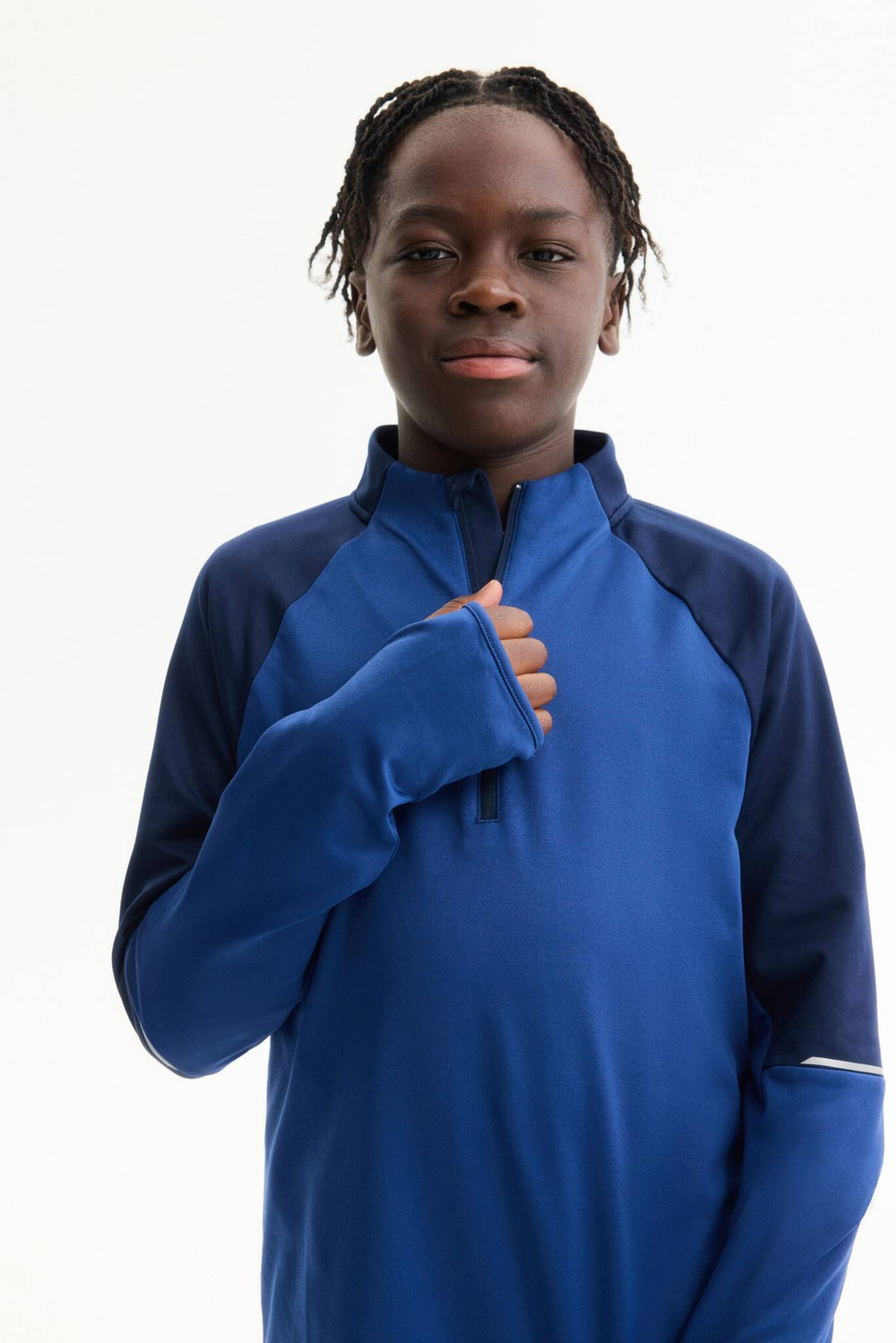 H&M Лонгслив из мягкого джерси с флисовой подкладкой, синий