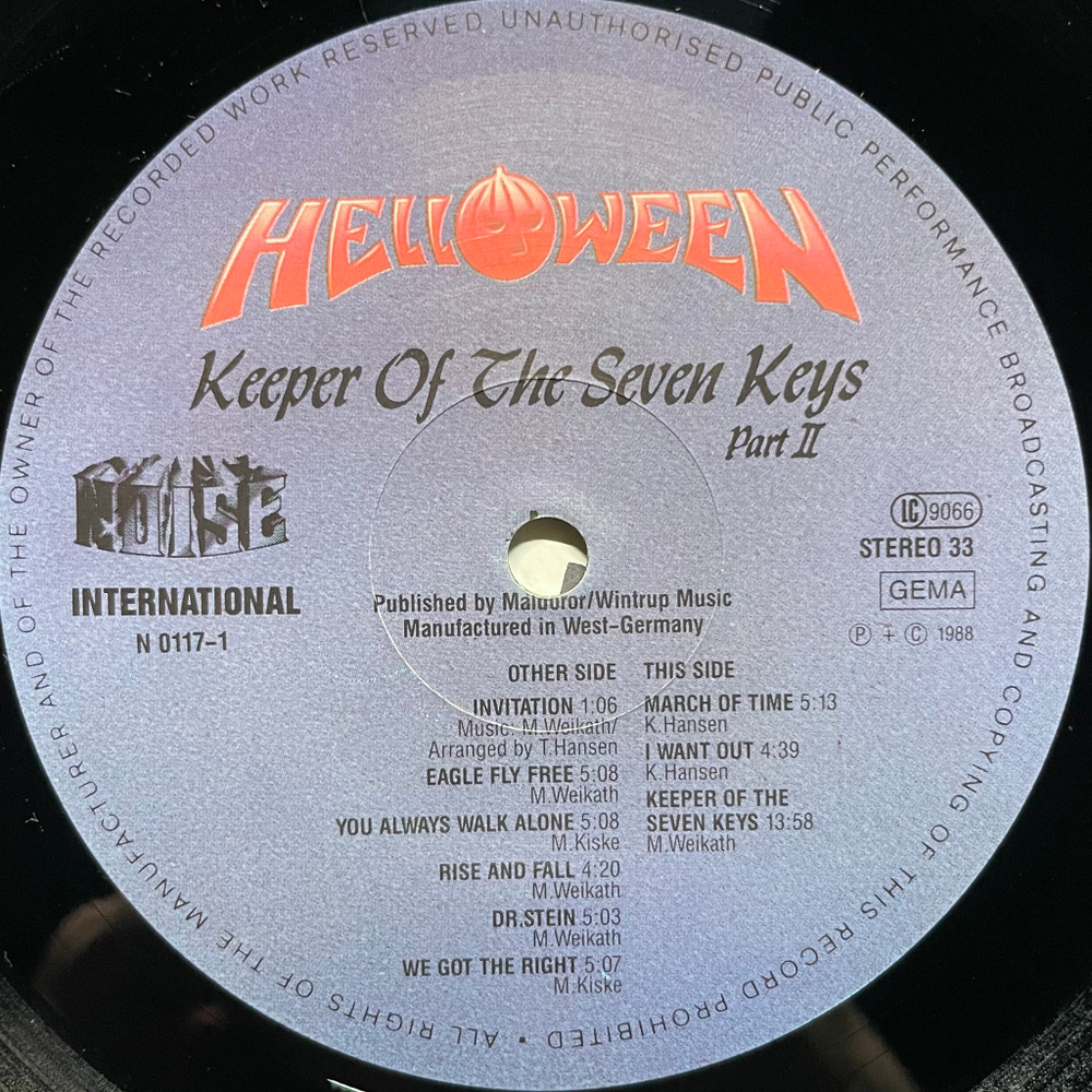 Helloween - Keeper Of The Seven Keys - Part II (Германия 1988г.)