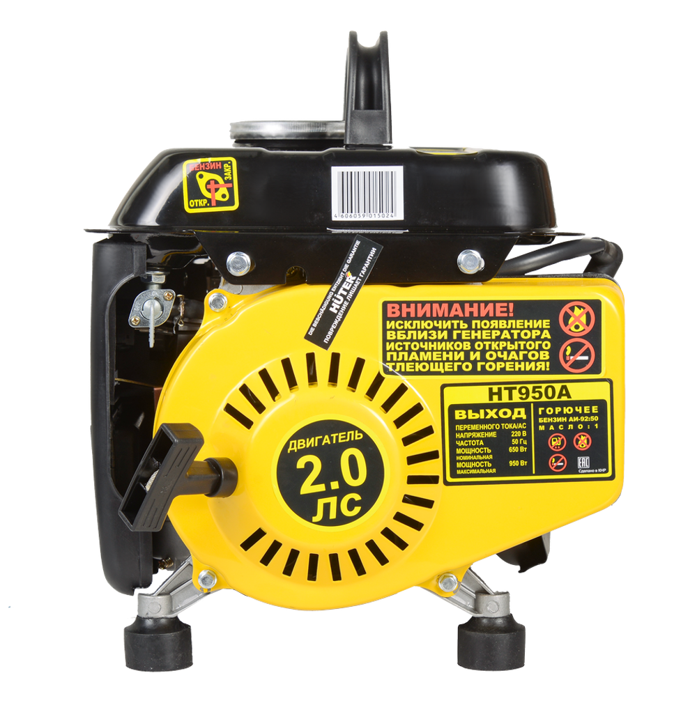 Портативный бензогенератор HUTER HT950A - [0.65 кВт / 220V] двухтактный