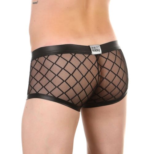 Мужские трусы хипсы черные в сетку Miboer