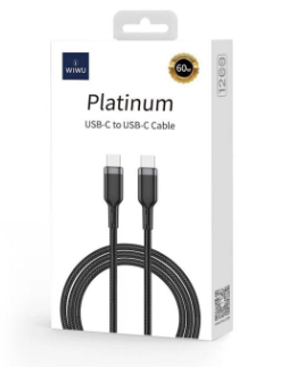 Кабель WiWU Platinum Type-C/Type-C 1.2м (Wi-C013) (черный)