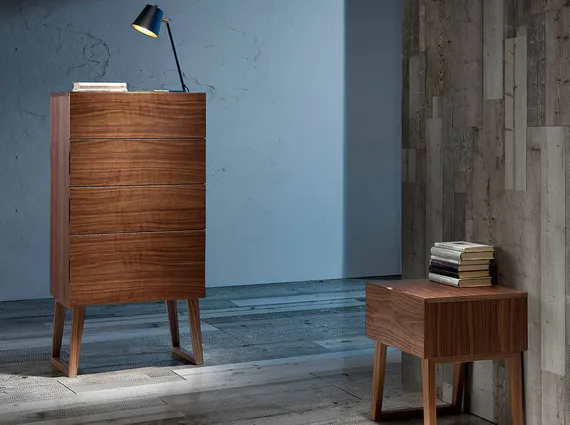 Прикроватная тумбочка Angel Cerda CP1702-H, шпон ореха