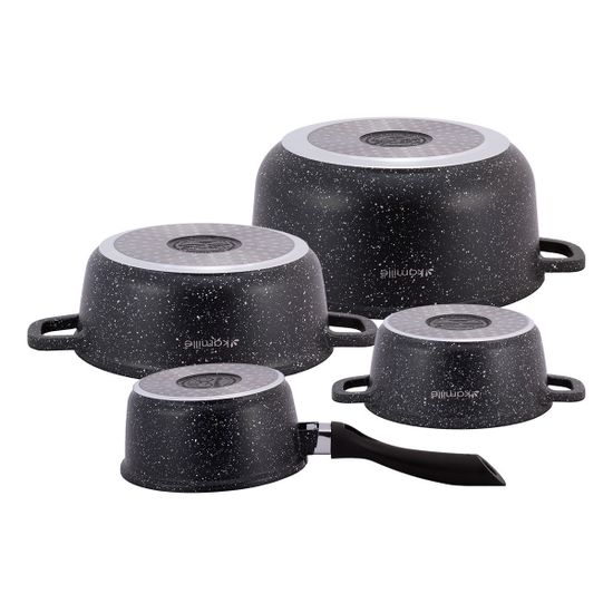 Набор посуды 8 предметов из литого алюминия Kamille KM 4429 с мраморным покрытием