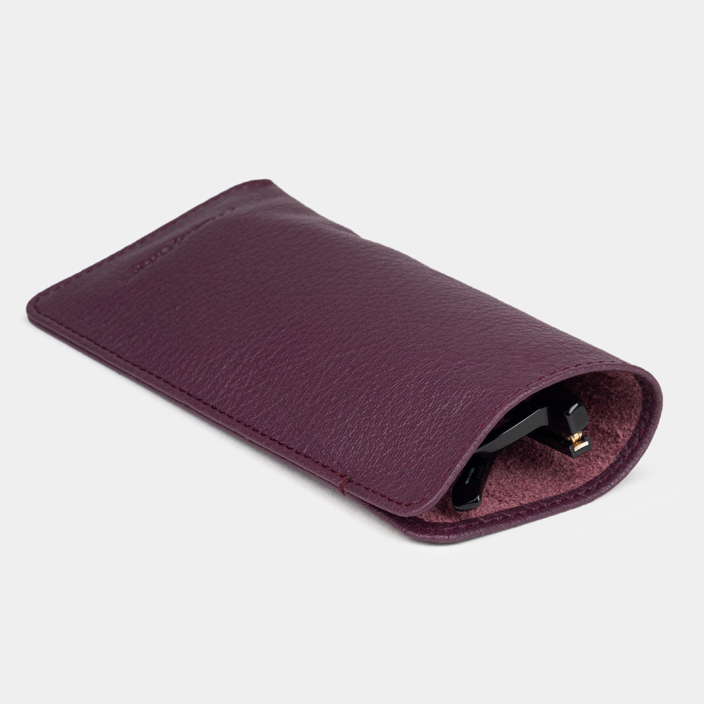 Футляр для очков Lunette из кожи козы, фиолетового цвета