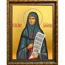 Анна Благовещенская, монахиня преподобномученица. Икона на холсте.