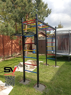 Монтаж уличной шведской стенки Sv Sport Рукоход (4 вертикальных столба)