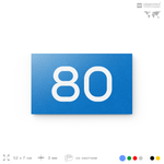 Табличка с номером 80 на дверь квартиры, для офиса, кабинета, аудитории, склада, голубая 120х70 мм, Айдентика Технолоджи
