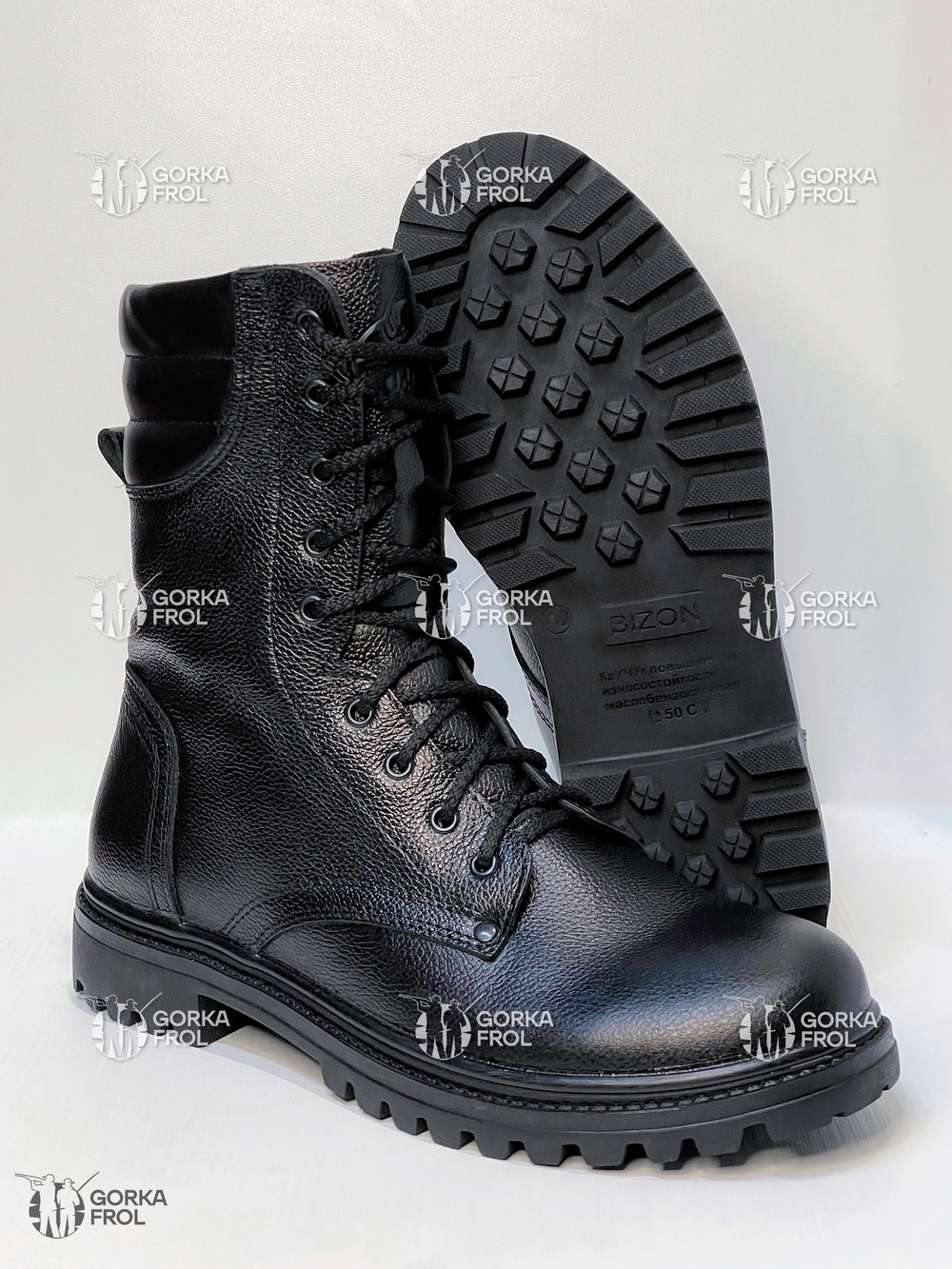 Берцы BIZON ТК-20, хромовая кожа, подошва каучук, стелька Ortholite