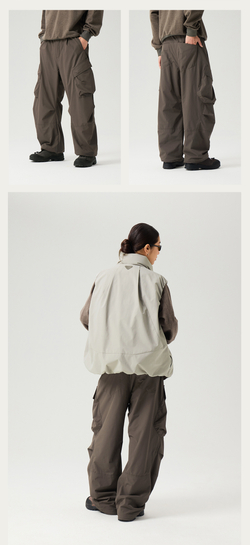 Брюки Nothomme Blue Plaid Fleece-Lined Wide-Leg Cargo Pants