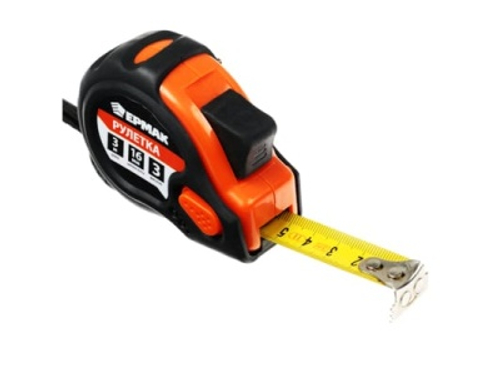 Рулетка 3м*16мм ЕРМАК Магнит 3 фиксатора с обрезиненным корпусом