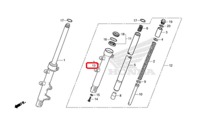 51520-KPP-T01. CASE COMP., L. FR. BOTTOM. Honda CBR125, CBR150 2012-2018