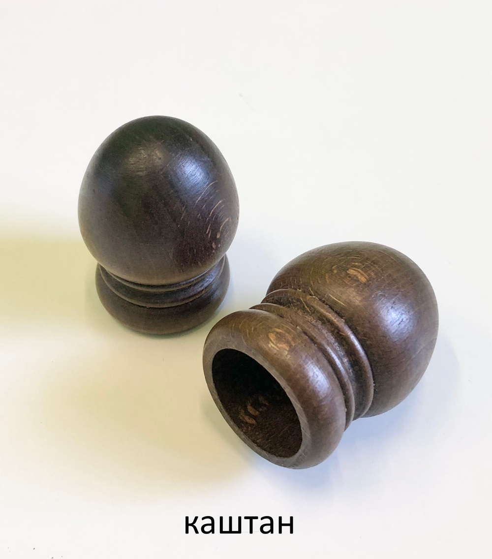 Наконечник деревянный Кос d28 мм, цвет каштан