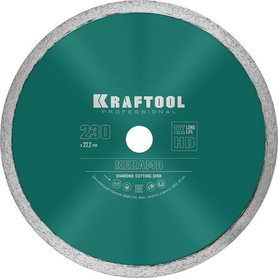 KRAFTOOL Keramo, 230 мм, (22.2 мм, 10 х 2.8 мм), сегментированный алмазный диск (36684-230)