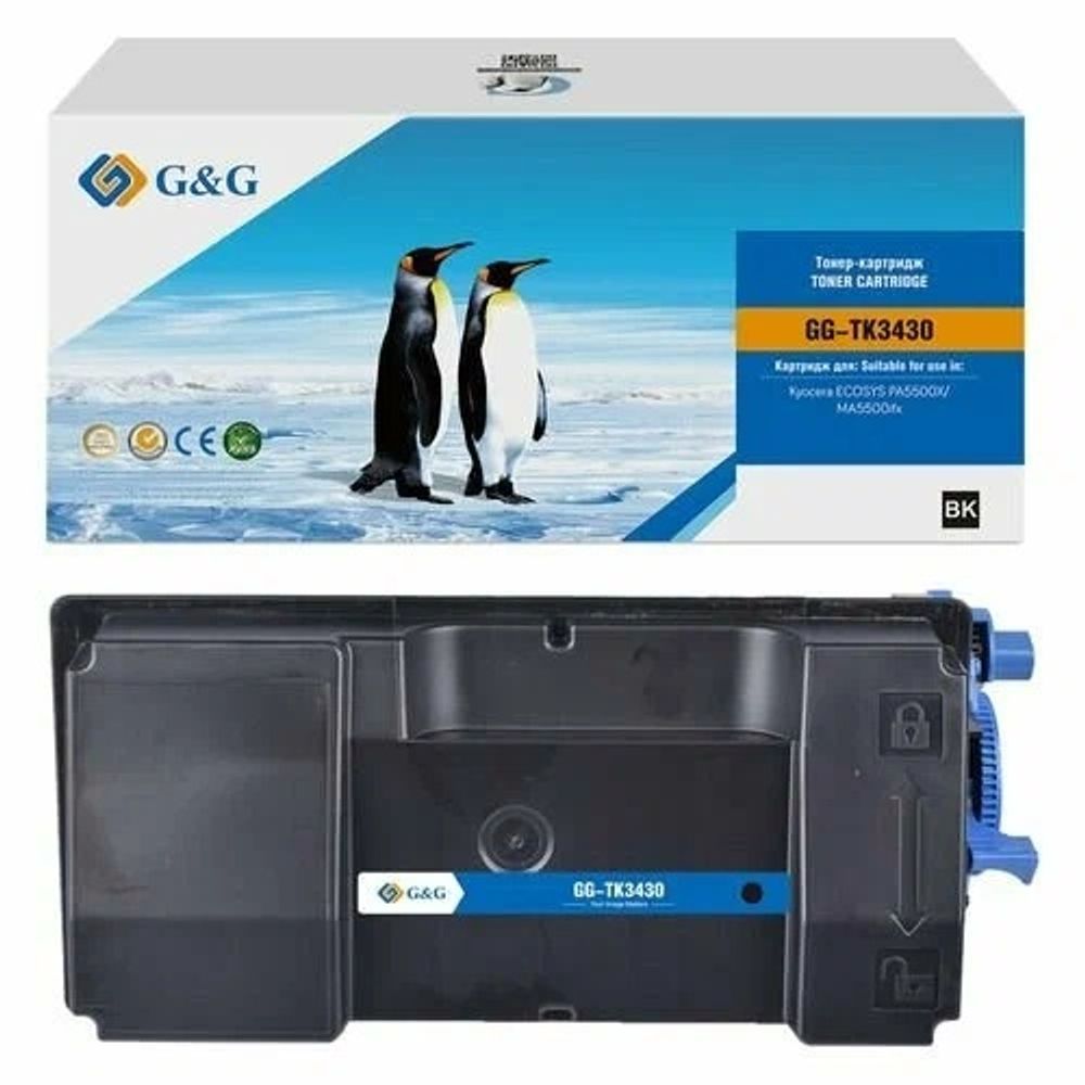 Тонер-картридж G&amp;G, аналог Kyocera TK-3430 для ECOSYS PA5500/PA6000/MA5500 (25k)