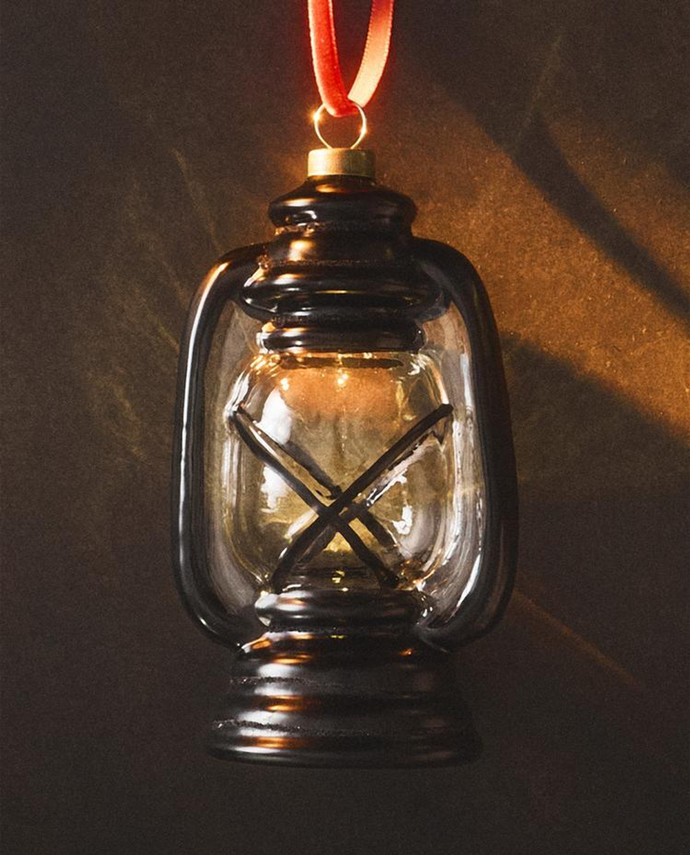 ZARA HOME ЕЛОЧНЫЙ ШАР ИЗ СТЕКЛА "ФОНАРЬ", ЧЕРНЫЙ