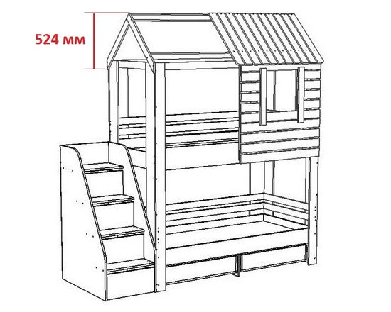 Кровать-домик АМИ-3 левая