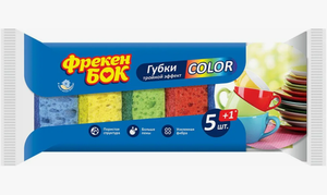 Губки Фрекен БОК Color для мытья посуды 5+1 шт