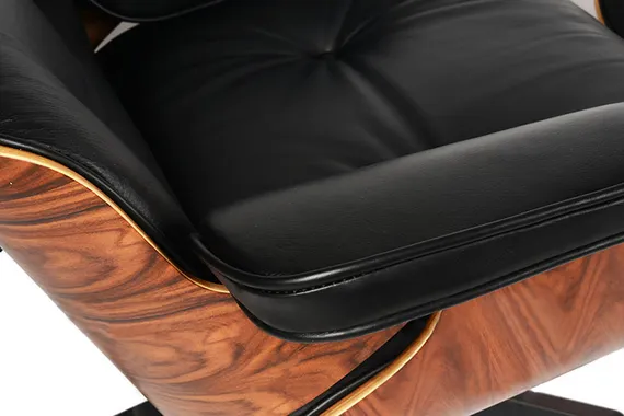 Кресло с оттоманкой Eames Lounge Black Premium U.S. Version