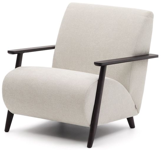 Кресло Meghan из жемчужного шенилла с массивом бука