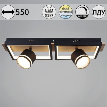 19560-0.3-2+2 BK+WOOD светильник потолочный