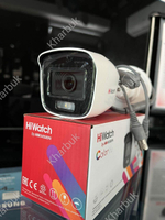Hiwatch DS-T500L Цилиндрическая мини-камера 3K с технологией ColorVu и микрофоном.