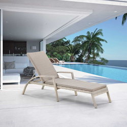 Шезлонг-лежак плетеный A30C2-W85 Latte с матрасом