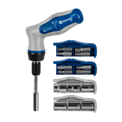 Отвертка с набором бит и головок 24 предмета реверсивная КОБАЛЬТ  245-459