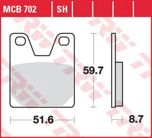 Колодки тормозные дисковые TRW MCB702SH