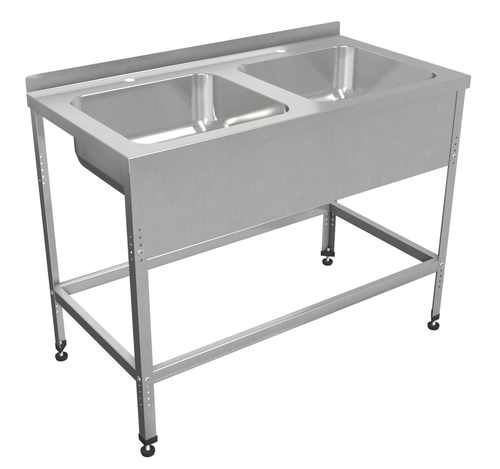 Ванна моечная цельнотянутая ВМЦп2 1200/6, 1200х600х860 мм, с бортом и отверстием