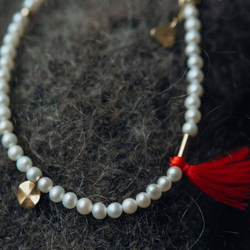 браслет из круглого жемчуга с регулятором длины
