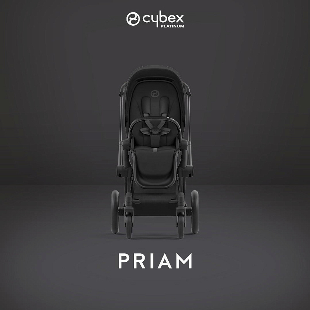 Коляска Cybex Priam IV Matt Black complete и автокресло Cloud G i-Size Almond Beige Plus 3 в 1 Sepia Black