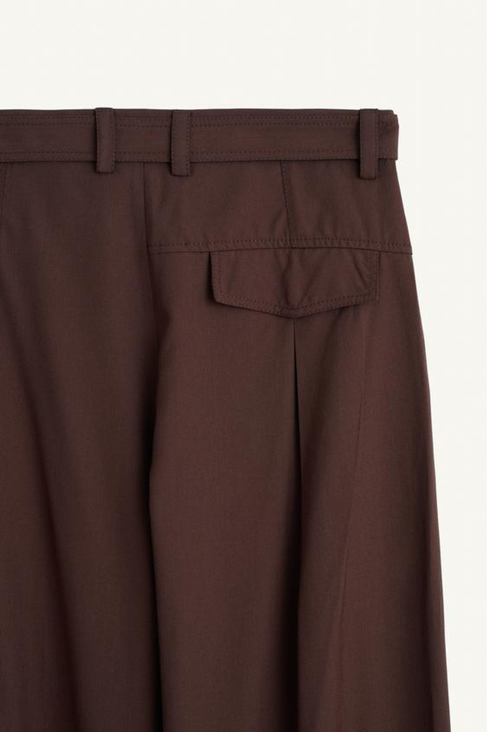 ZARA ШИРОКИЕ БРЮКИ ИЗ СТРУЯЩЕЙСЯ ТКАНИ ИЗ ШЕРСТИ И ВИСКОЗЫ, КОРИЧНЕВЫЙ