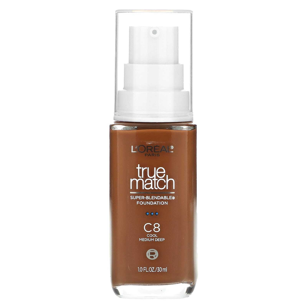 L'Oréal, True Match, супер-смешиваемая основа, C8, холодная, средняя глубина, 30 мл (1 жидк. унц.)
