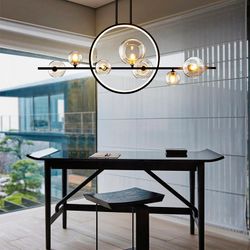 Люстра на штанге IONA L HALO 7 black