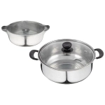 Кастрюля Promo, объем 2,9 л, из нержавеющей стали с крышкой из жаропрочного стекла