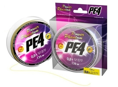 Плетеный шнур для рыбалки Power Phantom PE4