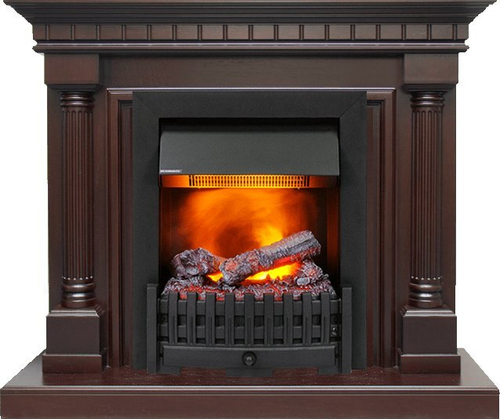 Каминокомплект Dallas - Темный дуб с очагом Danville Black FB2