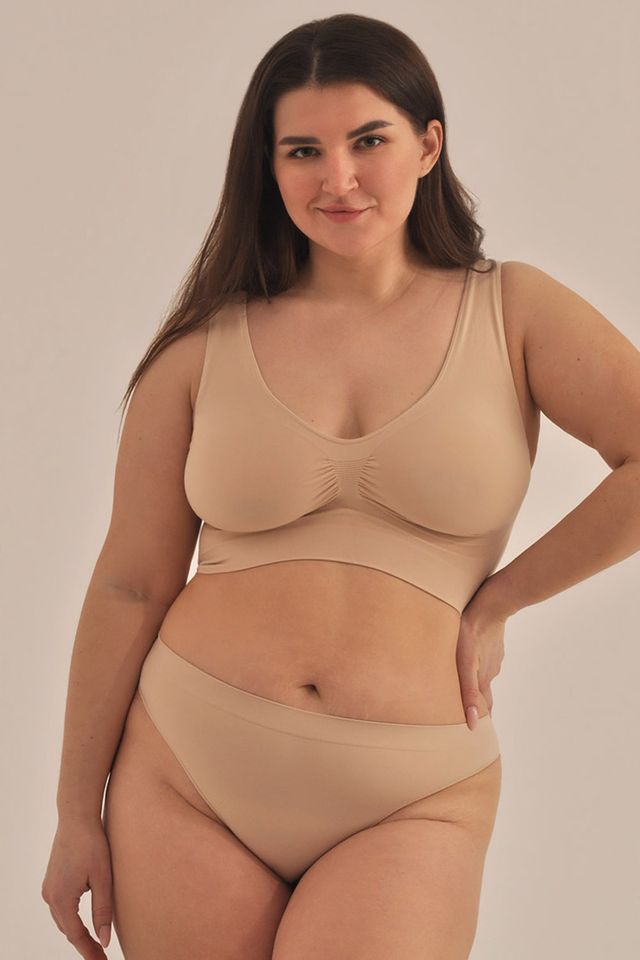 Трусы-бразилиано из коллекции Plus size телесные