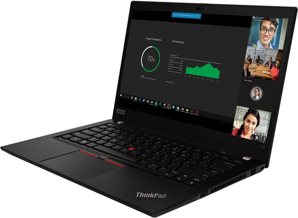 Ноутбук Lenovo ThinkPad T14 G1/ Intel Core i5 10210U, 1.6 GHz - 4.2 GHz,/ 8192 Mb,/ 14; Full HD 1920x1080,/ 256 Gb SSD,/ DVD нет,/ Intel UHD Graphics,/ Windows 10 Professional,/ черный, 1.5 кг, 20S00005RT