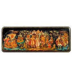 ШК-19/12-B Шкатулка в технике декупаж «Сказка о царе Салтане» (19,5х7х3,5)