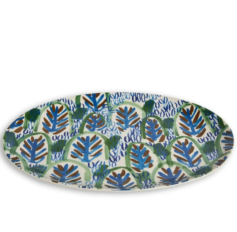 Блюдо овальное Japanese Kimonos Blue/Green, 40 х 29 см