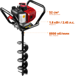 Мотобур (бензобур) со шнеком, d=60-200 мм, 52 см3, 1 оператор, ЗУБР