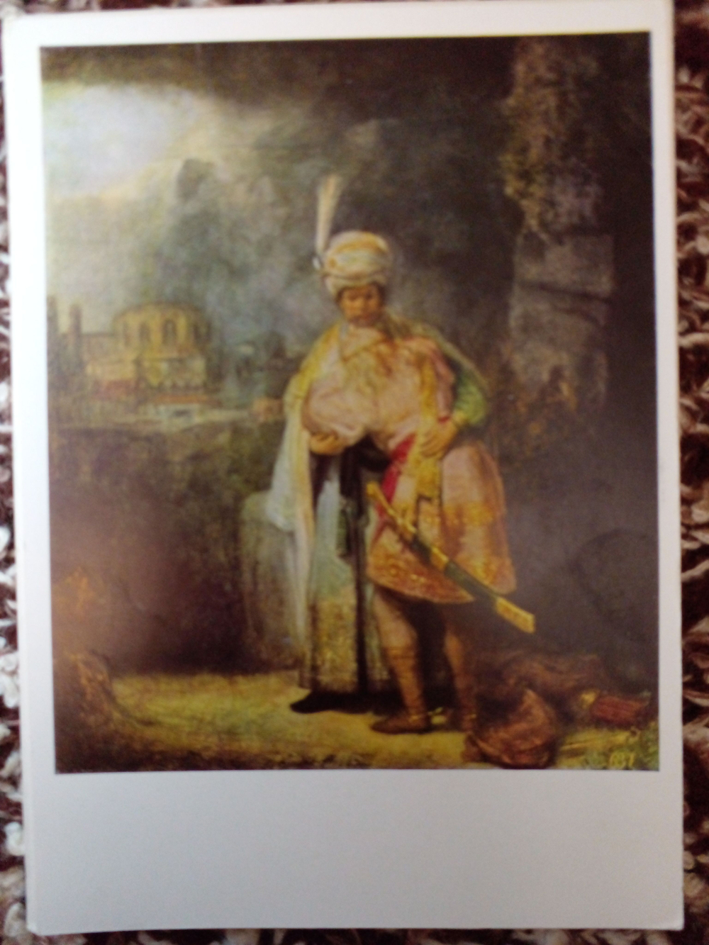 Винтажная открытка СССР Рембрандт ван Рейн. Давид и Ионафан. 1967 г.