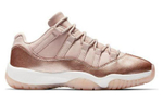 Jordan Air Jordan 11 retro low "rose gold" patent leather non-slip wear-resistant lightweight low-cut retro basketball shoes women's rose gold