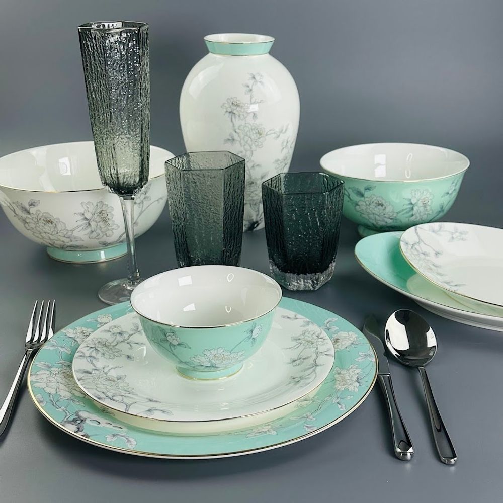 Lenardi 555-127 Обеденный сервиз 24пр. SABRINA в под.уп.(х2)Костяной фарфор