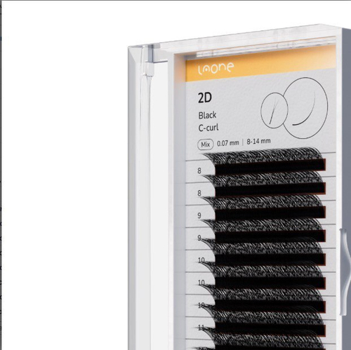 Ресницы черные Laone пучки узкие MIX 2D