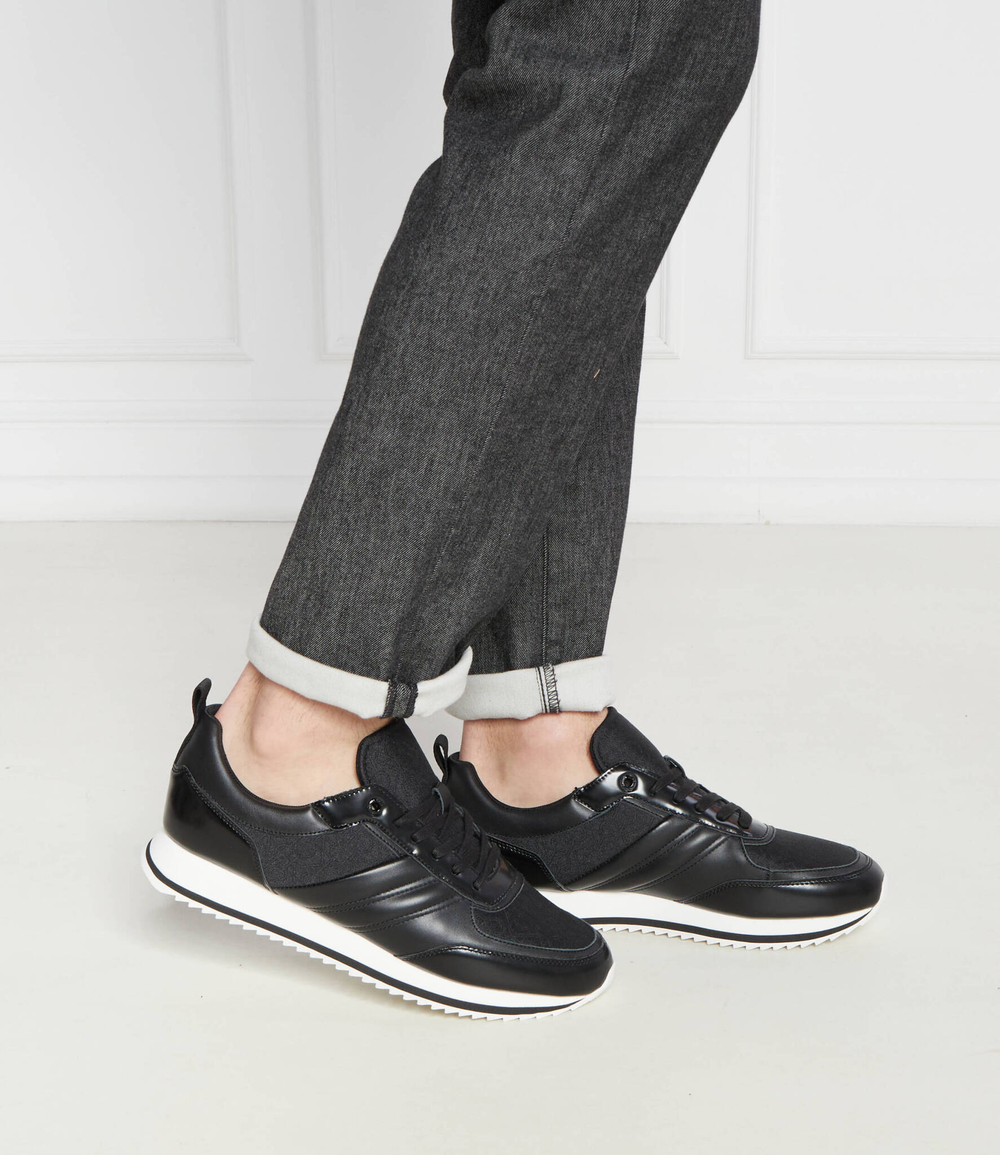 Кожаные кроссовки Calvin Klein - черный(HM0HM01343)