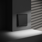 Выключатель с самовозвратом встраиваемый VOLTUM S70 одноклавишный 10А, (черный матовый)