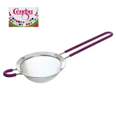 Сито металлическое 11,5 см с силиконовой ручкой Селфи, цвет микс