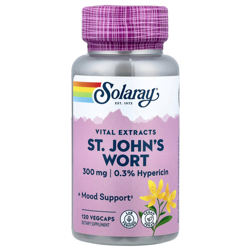 Solaray, Vital Extracts, зверобой, 300 мг, 120 растительных капсул